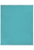 A turquoise fleece blanket with a textured edge, perfect for home and living decor.