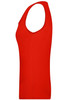 A red ladies' elastic top featuring a sleeveless design, shown from the side. The top has a simple style with a logo.