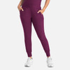 Mid-rise joggers in a rich plum colour with side pockets and a tapered leg design. Features a logo on the waistband.
