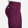 A mid-rise jogger in a rich plum colour with a side pocket and logo detail.