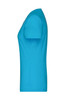 A ladies' heather T-shirt in a vibrant turquoise colour, featuring short sleeves and a fitted cut.
