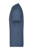 A blue men's heather T-shirt featuring short sleeves and a classic fit. It has a branding logo.