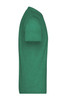 A green heather t-shirt displayed from the side, featuring a round neckline and short sleeves.