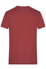 A men's heather red t-shirt with a classic crew neck and short sleeves. The back view showcases its simple design.