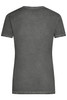A grey ladies' T-shirt with short sleeves and a simple design, featuring a logo on the back.