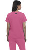 A pink top designed for comfort, featuring a simple back design and a logo on the upper back.