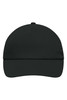 A black 5 Panel Promo Cap featuring a curved brim and a logo on the front.