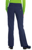 A pair of dark navy pants with a fitted waist and multiple pockets, featuring a logo on the back.