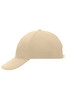 A low-profile, six-panel cap in a light beige colour with a curved brim and a logo on the side.