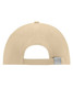 A low-profile beige cap featuring a curved brim and an adjustable strap at the back. It has a logo.