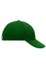 A low-profile six-panel cap in green, featuring a logo on the side and a curved brim.