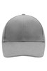 A low-profile grey six-panel cap featuring stitched eyelets and a curved brim, including a logo.