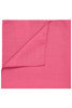 A pink bandana featuring a smooth, folded design with a subtle texture. It has a branding logo in one corner.