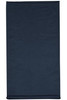A navy blue headband made from cotton, featuring a logo on the fabric.