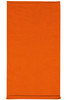 An orange headband made from cotton, featuring a simple, solid design and incorporating a logo.