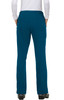 Teal pants with a straight leg design, featuring back pockets. The view shows the rear of the pants.