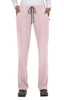 A pair of pink pants with an elastic waistband, drawstring, and multiple pockets.