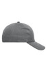 A grey six-panel cap made of heavy cotton, featuring ventilation holes and a structured design.
