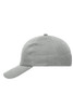 A grey 6-panel cap made from heavy cotton, featuring a logo on the front.