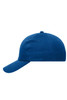 A blue heavy cotton six-panel cap with a curved brim and adjustable strap at the back. It features a logo.