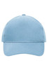 A light blue, heavy cotton five-panel cap featuring a plain design and a logo on the front.
