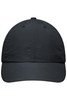 A black 6 Panel Coolmax® Cap featuring a structured design and a logo on the front.