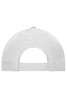 A white Coolmax® cap featuring a six-panel design and an adjustable strap at the back. It has a logo on the side.