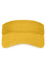 A yellow sandwich sun visor featuring a wide brim and a logo on the front.