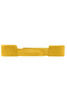 A yellow sandwich sunvisor with soft fabric and adjustable straps for secure fit. It features a branding logo.