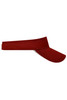 A red sandwich sunvisor with a wide brim and an adjustable band. It features a logo on the side.