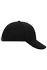A black 6 Panel Softlining Raver Cap with a curved peak and an adjustable strap at the back.
