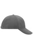 A grey six-panel cap with a soft lining and an adjustable strap at the back. It features a logo.