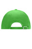 A vibrant green 6 Panel Softlining Raver Cap featuring an adjustable back strap and a logo.