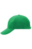 A green 6 panel cap with a curved brim and an adjustable strap. It features a logo on the side.