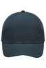 A grey 6-panel polyester cap with a rounded crown and a logo on the front.