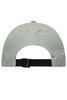 A grey cap with a black adjustable strap at the back, featuring ventilation holes and a button on top.