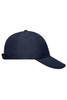 A navy blue six-panel cap with a curved brim and a strap at the back, featuring a small logo.