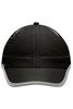 A black sports cap with a grey micro-edge brim, featuring a logo on the front.