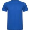 A blue t-shirt with a regular fit and raglan sleeves, featuring a branding logo.