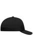 A black Flexfit® cap featuring a curved visor and a fitted design, with a branding logo.