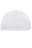 A white high-performance Flexfit® cap featuring a solid design and a logo on the front.
