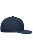 A navy Flexfit® Flat Peak Cap with a flat brim and a button on top, featuring an unembellished design.