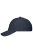 A navy 6-panel cap with a curved brim and a logo on the side.