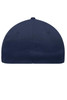 A navy blue six-panel elastic fit baseball cap with ventilation holes. It features a smooth, rounded top.