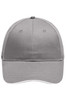 A grey 6 Panel Brushed Sandwich Cap featuring a curved peak and a logo on the front.