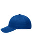 A blue 6-panel brushed sandwich cap featuring a curved brim and a logo on the front.
