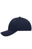 A navy blue 6 panel sport mesh cap with a curved brim and a logo on the front.