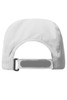 A white 3 Panel Cap featuring a rear adjustable strap and a patch area for branding or logos.