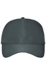 A grey 6-panel workwear cap with a structured front, featuring ventilation holes and a logo.