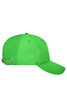 A vibrant green 6-panel workwear cap with an adjustable strap at the back and a logo on the side.